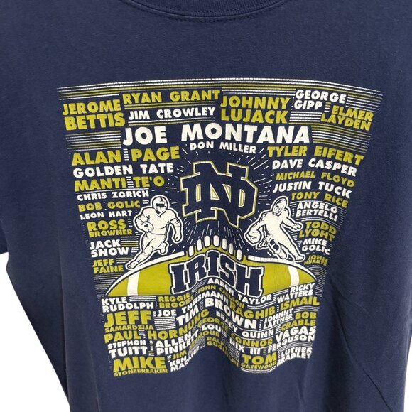 Notre Dame Fighting Irish T Shirt Mens Size Large All Time Greats Blue - Picture 3 of 5